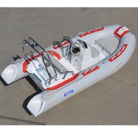 Offre Spéciale CE (12.8ft) 390cm rigide Coque En Fiber De Verre Gonflable Utilisé Bateaux De Pêche à vendre