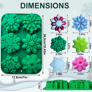 OEM/ODM Food Grade <b>Silicone</b> <b>Christmas</b> Snowflake <b>Molds</b> 2Pcs Non-Toxic Eco-Friendly Customizable for Holiday DIY Use - Product Image 3