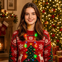 Collier LED de Noël avec clochettes, pendentif lumineux clignotant, jouet pour enfants et adultes, décoration de fête, vente en gros