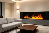 Cheminée électrique encastrée à vapeur d'eau avec effet de flamme LED 3D personnalisable, haute qualité, pour hôtels et maisons, vente en gros