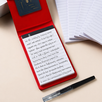 Carnet de notes A7 en cuir PU rechargeable avec stylo, couverture tête de cerf, pages lignées format poche, journal, cadeau de bureau