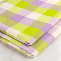 Tissu en coton gingham doux 90G, tissé, teint en fil, pour chemises et vêtements décontractés pour femmes, rideaux et housses