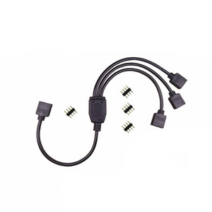 <span class=keywords><strong>สาย</strong></span>เคเบิลแยกสัญญาณ LED 1 ถึง 3 <span class=keywords><strong>สาย</strong></span> สำหรับ<span class=keywords><strong>ไฟ</strong></span> LED Strip RGB 3528/<span class=keywords><strong>5050</strong></span> แบบ 4 พิน ตัวเมียต่อตัวเมีย - Product Image 1
