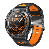 Reloj inteligente táctico resistente para exteriores de 1.6" con pantalla AMOLED, batería de 600 mAh, más de 100 modos deportivos, 3ATM, monitor de actividad física K71