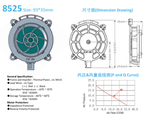 93x35mm DC <strong>Blower</strong> <strong>Fan</strong> For Car Seat Cooling And Ventilation System 13.5VDC High Static Pressure 32CFM Automotive <strong>Blower</strong> - Product Image 5
