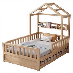 Juego de Muebles de Madera Contemporáneos <span class=keywords><strong>Montessori</strong></span> para Dormitorio Infantil, Diseño de Casa con Cajones, Individual/<span class=keywords><strong>Doble</strong></span>, Venta al por Mayor - Product Image 1