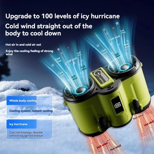 พัดลมติดเอวแบบพกพา อุปกรณ์ทำความเย็นกลางแจ้งสำหรับไซต์ก่อสร้าง ชาร์จผ่าน USB ปรับความเร็วได้ 100 ระดับ ความจุแบตเตอรี่ 10000mAh - Product Image 2