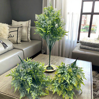 Interior Ruangan Kecil Modern Ramping Buket Bunga Buatan Tanaman Mugwort Hijau Rumah Tangga Plastik Tahan Lama Ramah Lingkungan Thanksgiving