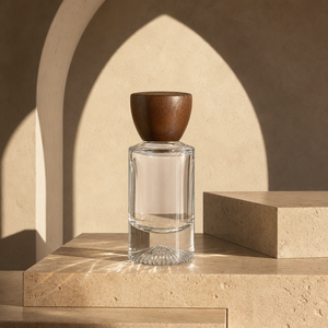 Custom Logo Premium Clear Cylindrical <b>Glass</b> Fragrance <b>Container</b> Heavy Bottom Natural Wooden Cap Empty Spray Perfume Bottle - Product Image 5