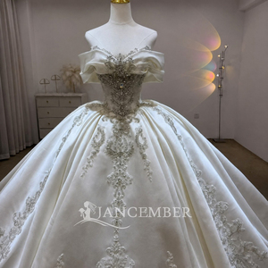 Lsjj162 Shoulder Sweetheart Crystal Beaded Floor-Length Appliques Ball Gown <b>Wedding</b> Baroque Embroidery Bridal Stock for - Product Image 2