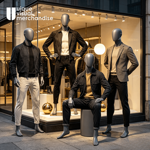 <span class=keywords><strong>Mannequin</strong></span> <span class=keywords><strong>homme</strong></span> en fibre de verre gris mat UVM, corps entier musclé, pour la présentation de vêtements de sport - Product Image 4