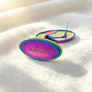 Polished Custom Metal <b>Name</b> Plates Custom Own Logo Sewable Brand <b>Labels</b> Private Metal Tags for Clothing and Handbags - Product Image 1