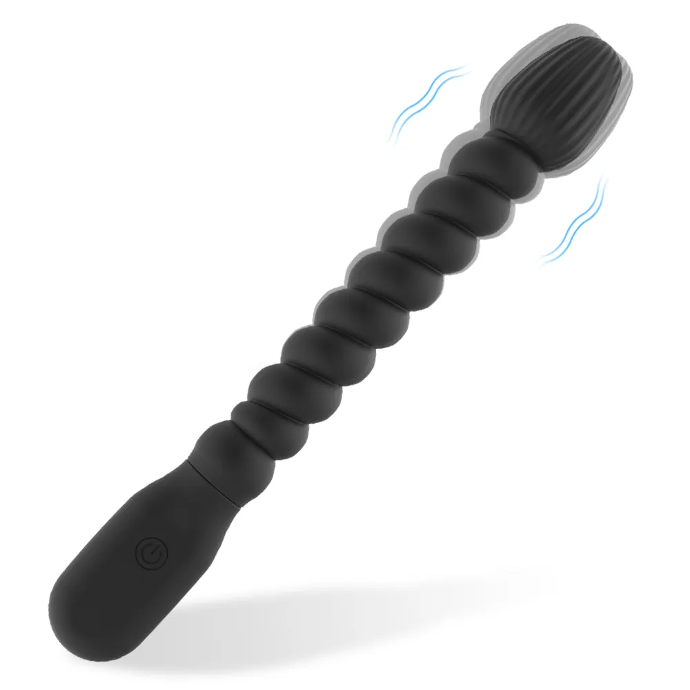 Pull-bead back court vibration stimulation anal plug 10 frequency vibrator masturbation shared by men and women