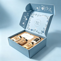 Boîte d'expédition en carton ondulé blanc avec logo personnalisé, insert intérieur en kraft floral pour coffret cadeau d'échantillons cosmétiques