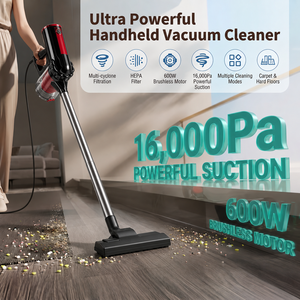 Aspirateur à manche filaire 600W, forte aspiration 16KPa avec cordon d'alimentation de 5m pour le nettoyage des sols, des tapis et des poils d'animaux à la maison - Product Image 2
