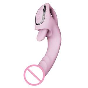 Bestseller 3-in-1 Damen <span class=keywords><strong>Mini</strong></span> Intim-Massagegerät Zungenlecker + Vibrator 10 Vibrationsmodi Klitoris G-Punkt Stimulator <span class=keywords><strong>USB</strong></span> - Product Image 6