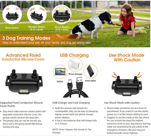 Collar de entrenamiento para perros con control remoto IP67 a prueba de agua - Product Image 4