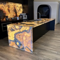 Shinestone OEM/ODM Bar Marmer Backlit Solid Surface Dengan Peralatan Pencahayaan Untuk Komersial, Klub Malam, Restoran Wine, Ruang Bawah Tanah