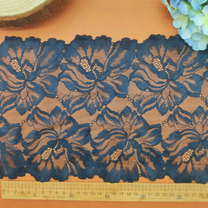 Nuevo diseño <span class=keywords><strong>de</strong></span> encaje profesional, fabricante <span class=keywords><strong>de</strong></span> encaje <span class=keywords><strong>de</strong></span> 22cm, ajuste <span class=keywords><strong>de</strong></span> encaje floral negro elástico, encaje <span class=keywords><strong>de</strong></span> composición <span class=keywords><strong>de</strong></span> Spandex <span class=keywords><strong>de</strong></span> nailon para ropa interior - Product Image 4