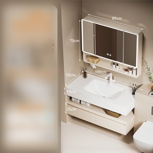 Mueble de Baño de Aluminio con Espejo LED, Estilo <span class=keywords><strong>Hotel</strong></span>, Mantenimiento Diario Sencillo, Gran Espacio de Almacenamiento - Product Image 4