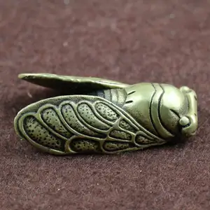 Antique pure copper brass cicada gold cicada brass pendant handpiece striking