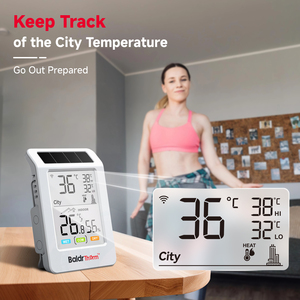 Wifi thông minh kỹ thuật số nhiệt thoải mái hiển thị mức độ các biện pháp trong nhà ngoài trời nhiệt độ độ ẩm max min giá trị nhựa - Product Image 2