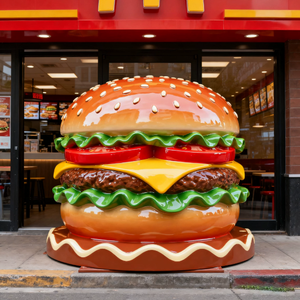 Buy In Bulk Hamburger Statue High-Quality Fiberglass Material