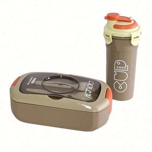 Lot de boîtes à lunch rondes personnalisées pour enfants, ensemble bento sans BPA, en plastique thermique, micro-ondable, écologique, avec sac et bouteille d'eau, pour l'école - Product Image 6