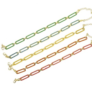 Brazalete de Cadena de Eslabones Abiertos Chapado en Oro, Color Caramelo, para Mujer - Product Image 4