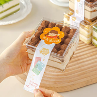 Boîte à bonbons en plastique PS personnalisée en gros, conteneur carré transparent pour sucreries, emballage alimentaire jetable et sûr