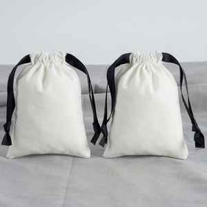 Sac à cordon en coton biologique écologique personnalisé 9x12cm, en sergé, réutilisable, portable, pour artisanat, dés, cadeaux recyclables, vente en gros - Product Image 2