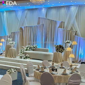 LEDA Nouveau design, cadre de rideau ondulé géant en métal marron clair pour décorations de fête et événements, idéal pour les mariages - Product Image 2