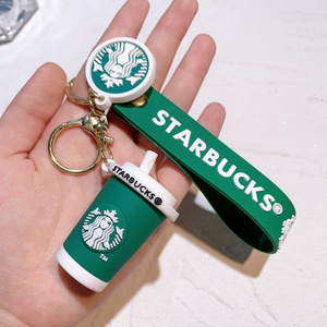 Lot de porte-clés 3D en forme de tasse de thé au lait, pendentifs de sac tendance style <span class=keywords><strong>Starbucks</strong></span>, ornements pour clés de voiture, pour la revente - Product Image 2