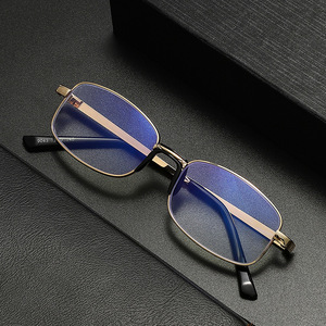 Gafas de lectura anti luz azul, montura metálica, lentes de resina, unisex, montura completa, protección ocular ultraligera - Product Image 3