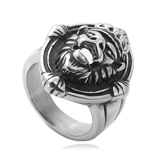Men's Titanium Steel Lion <b>Ring</b> Animal Shape Retro Punk Style Stainless Steel Jewelry Gift 27060 - Product Image 1