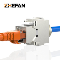Steker Modular Keystone Jack STP Shielded CAT5e CAT6 CAT6A CAT7 CAT8 180 Derajat Female untuk Panel Patch Kosong