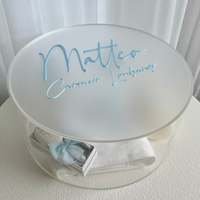 Usine en gros taille personnalisée ronde catholique baptême boîte mariage Souvenir acrylique boîte