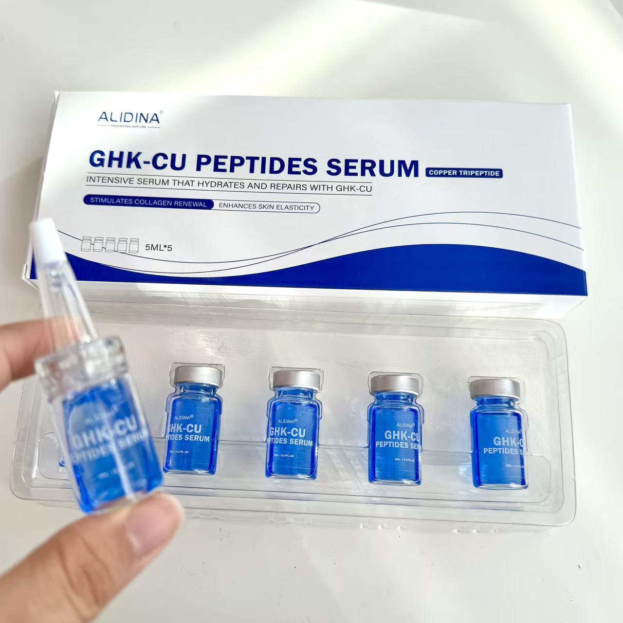 ghk-cu peptide solution color blue A GHK-CU Blue Copper Peptide Serum Concentrate Ampoule Anti-Wrinkle Firming  Moisturizing Elasticity Acne Treatment Skincare| Alibaba.com