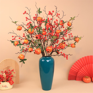 Fleurs artificielles <span class=keywords><strong>de</strong></span> grenade, <span class=keywords><strong>de</strong></span> houx rouge et <span class=keywords><strong>de</strong></span> kaki, décorations <span class=keywords><strong>de</strong></span> Noël et du Nouvel An, fleurs séchées faites à la main, longue durée - Product Image 3
