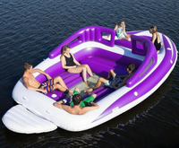 Personnalisé Énorme 6 Personne PVC Gonflable Île Flottante Portable Rivière Radeau Hermétique Eau Partie Bateau Gonflable Bay Breeze Bateau