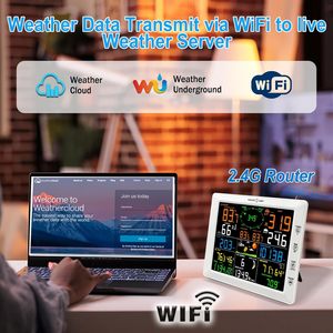 홈 7-in-1 <span class=keywords><strong>WiFi</strong></span> 기상 관측소 8.3인치 컬러 디스플레이 무선 실외 센서 온도, 비, 풍속/방향, 자외선 측정 - Product Image 6