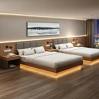 Ensemble complet de mobilier de chambre d'hôtel : lit, armoire, table de chevet, bureau – Taille personnalisée pour l'Afrique, OEM ODM, directement de l'usine, MOQ 5 ensembles