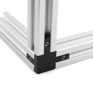 Toptan siyah anodize alüminyum 3-Way gizli köşeli mesnet inşaat köşe parantez ekstrüzyon çerçeve bağlayıcı - Product Image 1