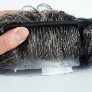 Prêt à expédier : Toupet 100 % cheveux humains vierges Remy indiens pour base en dentelle et PU, brun foncé/clair, ligne de cheveux naturelle, longueur 6 pouces - Product Image 3