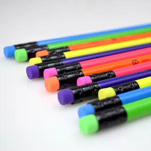 Wholesale Bright Pearl Custom Neon Hb Pencil #2 Graphite Writing Sketch Pencil Pencil With Eraser