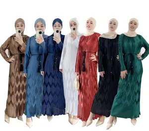 Pakaian Tunik Islami Kualitas Tinggi 2019 Jubah Jubah Paduan Suara Berlipat untuk Wanita Kerja dengan Desain Abaya Sederhana