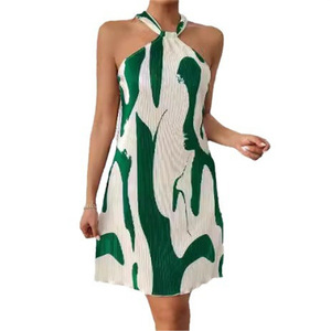 Nouveau printemps et été imprimé sexy hors épaule à lacets lâche femmes robe dames - Product Image 4