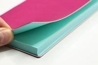 Agenda personnalisé 2026 avec bordure colorée, carnet en cuir souple A5