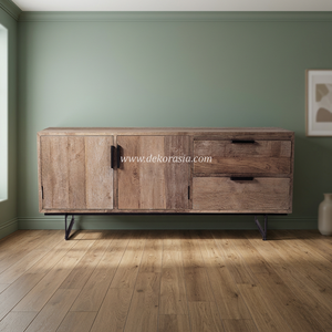 Customized High Quality Teak Solid Wood Dresser Iron Drawers Pesaro Home Furniture Luxury Classic Modern Design Bedroom Living - Product Image 3