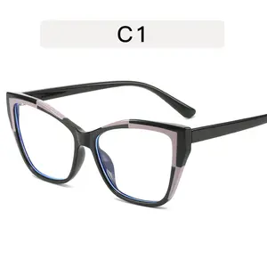 TR90 cat's eye color matching new flat light blue glass frame fashion frames